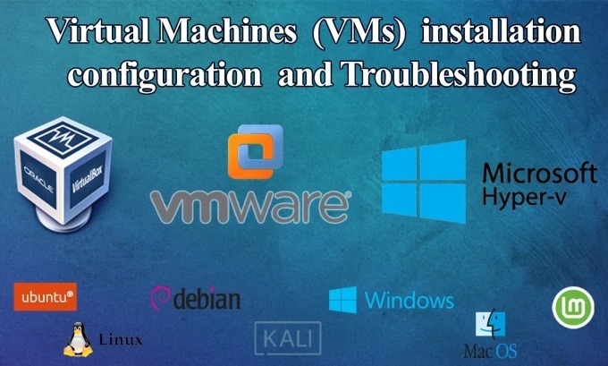 install virtual machines vmware, virtualbox hyperv oracle box installation services to run multiple operating systems on Computer