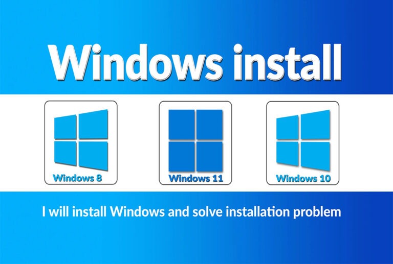 install windows 11, windows 10 installation on your computer, pc, laptop remotely online service